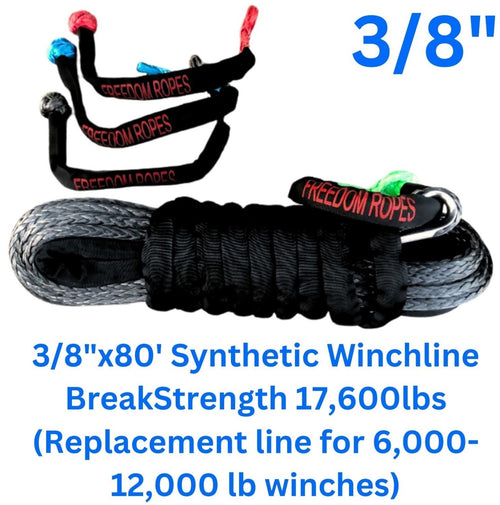 3/8"x100' Freedom Extension Winchline with Soft Shackle (Extension Winchline has soft loops at both ends)
